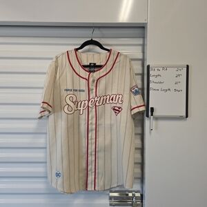 DC Comics Superman Clark Kent Baseball Jersey XL NWT (F3)